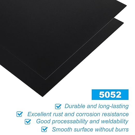 3 Pack 5052 Aluminum Sheet Metal 12 x 12 x 1/32 (0.04”) Inch Black Anodized Aluminum Sheet 1MM Thin Aluminum Plates Engraving Blanks for Laser Engraving, Crafting, Decoration