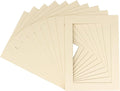 Pack of 25 Acid Free 8x10 Mats Bevel Cut for 5x8 Photos - Textured Cream Precut Matboards With Backing Boards and Clear Photo Mat Bags For Pictures, Photos, Framing - 4-ply Thickness