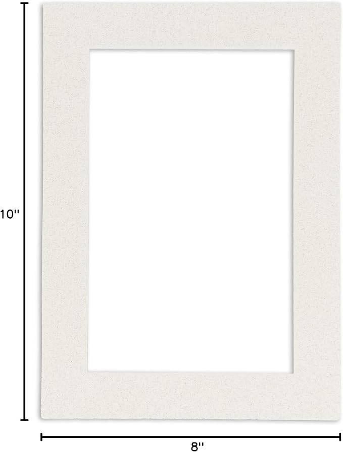 Pack of 25 Acid Free 8x10 Mats Bevel Cut for 5x8 Photos - Oyster Shell White Precut Matboards For Pictures, Photos, Framing - 4-ply Thickness