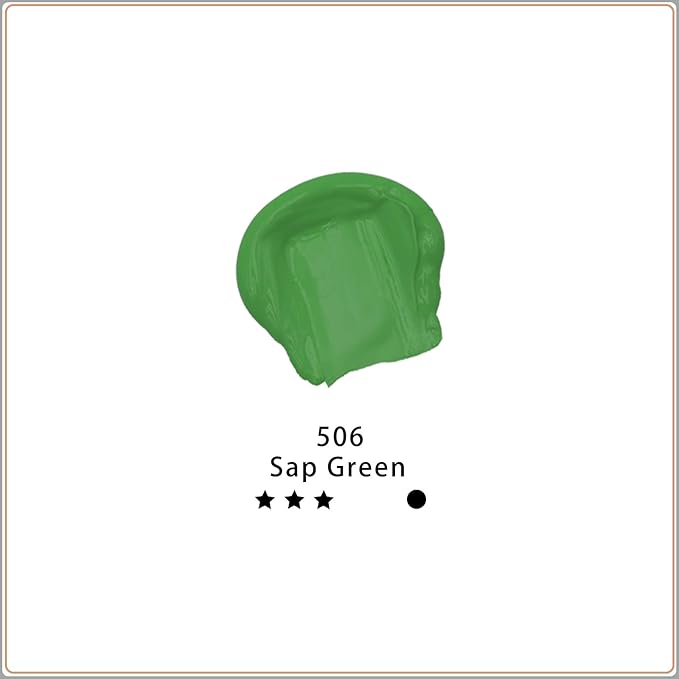 Artecho Green Acrylic Paint, Sap Green Paint (120ml / 4.05oz) Tubes, Art Craft Paints for Canvas, Rock, Stone, Wood, Fabric, Art Supplies