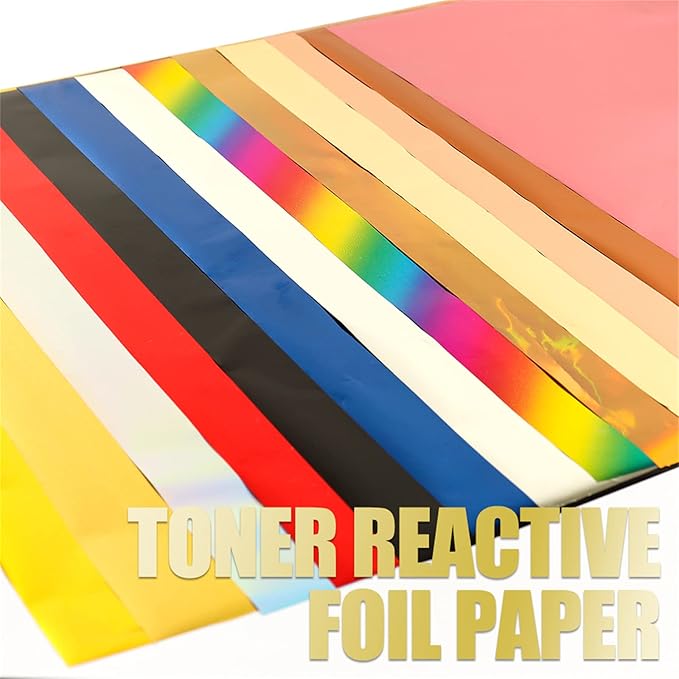 Briartw 20x29cm Hot Foil Paper 50 Sheets Pack Toner Reactive Foil Hot Stamping Foil Paper by Laser Printer and Laminator for Scrapbooking Craft Cardmaking DIY Album (Rose Red Flowing Sand, 50 Sheets)
