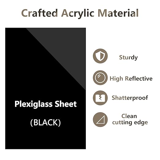 Egofine 8.5" x 11" Black Plexiglass Sheets 12 Pack 0.04 Inch Cast Acrylic Sheet Thick for DIY Craft Projects, Painting, Photography, Sign, Display Stand, Home Decor, Easy to Cut