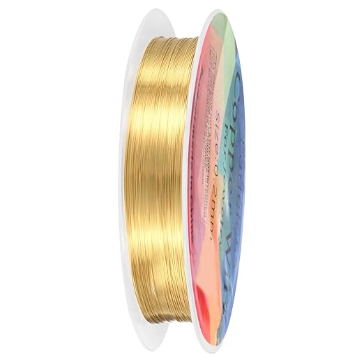 0.2 mm/32 Gauge Copper Wire for Jewelry Making, 82FT Copper Beading Craft Wire for Jewelry/Weaving/DIY Crafting/Planting, Color-Retaining [25M, KC-Gold]