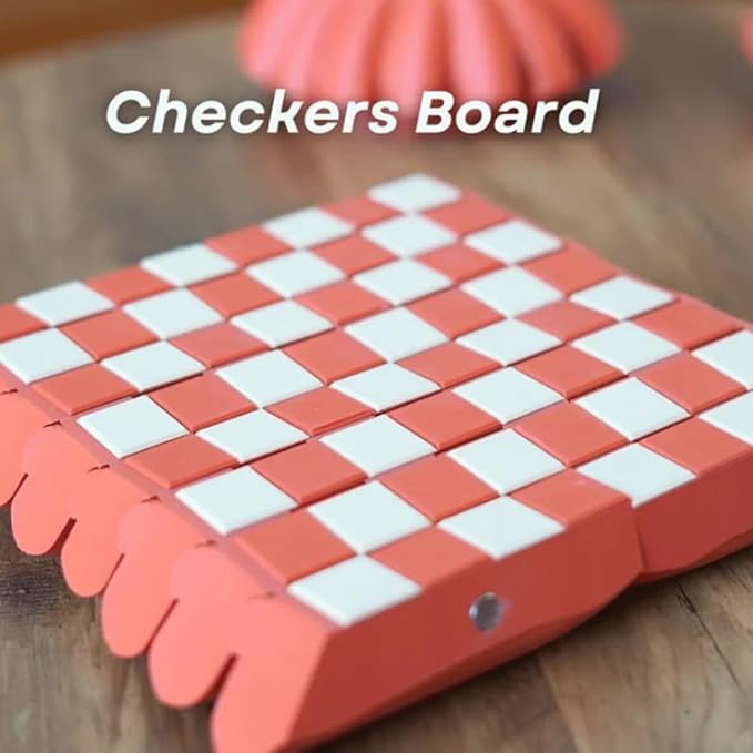 Gourd Games, Pumpkin Board Game Set, 3D Printed Multifunctional Fall Tabletop Activity with Checkers Board, Dice Tower, Card Storage, and Hidden Dice Compartment, Unrolling Pumpkin Design