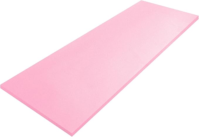 Amylove Polyurethane Foam 24" x 72" High Density Cushion Upholstery Foam Sheet for Seat Replacement DIY Projects Chairs Headboards Sofas Home(1" x 24" x 72",Pink)
