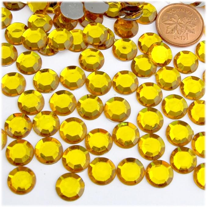 The Crafts Outlet 144pc Rhinestones Round 10mm - Flatback Olive Green EGR