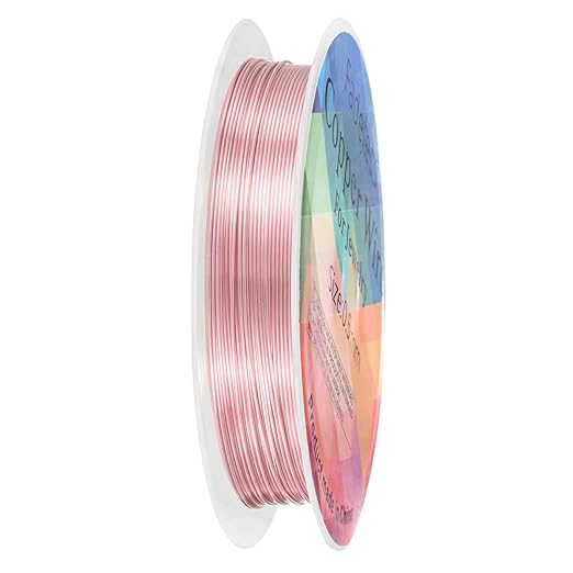 0.5 mm/24 Gauge Copper Wire for Jewelry Making, 20.3FT Copper Beading Craft Wire for Jewelry/Weaving/DIY Crafting/Planting, Color-Retaining [6.2M, Rose Gold]
