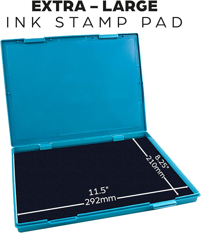 MaxMark Extra Large Blue Ink Stamp Pad - 8.25" x 11.5" - Industrial Felt Pad - Blue Color