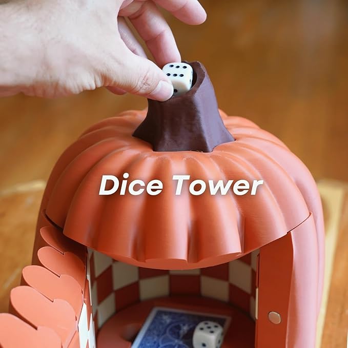 Forgecore Gourd Games, Pumpkin Game Set: Magnetic Chess Checkers, Dice Tower, Cribbage, Card Holder, Gourd Gambit Pumpkin Chess Expansion Pack, 3D Printing Portable Adult Pumpkins Board Game Set(#1)