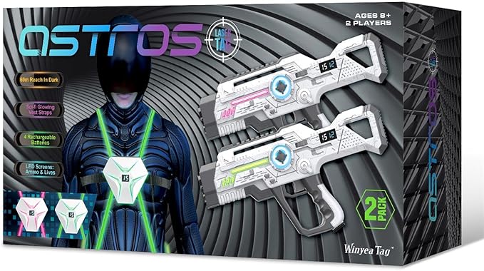Laser Tag Rechargeable, Lazer Tag Game Set of 2 for Kids Indoor & Outdoor Play, Gift Ideas for Kids Teens and Adults, Cool Toys for Teenage Ages 8 9 10 11 12+Year Old Boy & Girls
