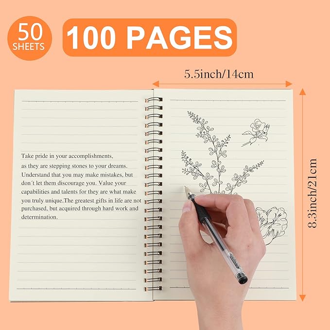 Yahenda 72 Pcs Spiral Notebook Bulk A5 Journal Lined 8.3'' x 5.5'' Writing Composition Paper Small Notepad Subject Notebook for Students Office Business Back to School Supplies (Multi Color)