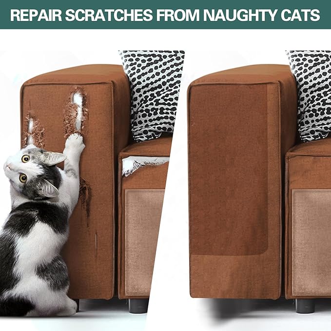 Azobur Couch Patch Repair Fabric,Microfiber Fabric, Self-Adhesive, for Sofa Repair and Upholstery, 2 Pieces, 9.5 x 11 inches (Olive Green)