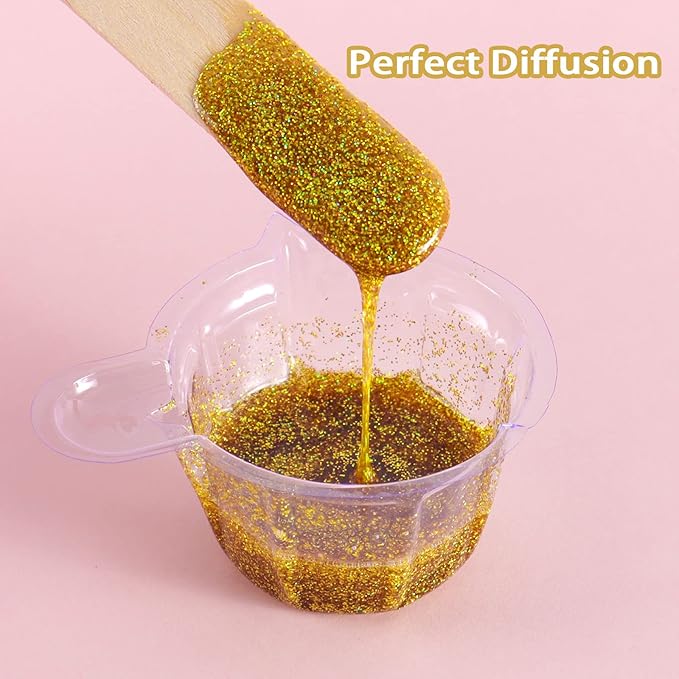 Renfio Holographic Ultra Fine Glitter Powder Metallic Resin Glitter 2.11 Oz (60g) PET Flakes Crafts Sequins 1/128" 0.008" 0.2mm Epoxy Chips Flakes for Tumblers Slime Olympic Decorations - Laser Black