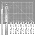 DIYSELF 23 Pack Scrapbooking Tools, Exacto Knife Craft Knife Precision Carving Hobby Knife Kit, 20 Spare Art Knife Blades for Art, Scrapbooking, Stencil