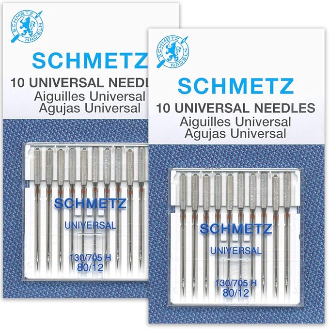 Schmetz Universal Sewing Machine Needles - Size 80/12-2 Cards - 20 Needles