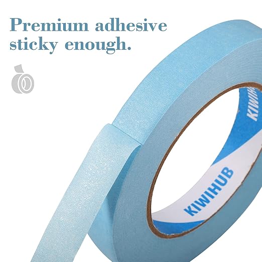 Light Blue Painters Tape,1 inch x 60 Yards x 5 Rolls (300 Yards Total) - Medium Adhesive Masking Tape for Painting,Labeling,DIY Crafting,Decoration and School Projects