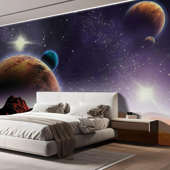 wall26 Wall Sticker/Wall Mural Peering into a Vibrantly Colored Space, Not Peel and Stick, Non-Woven Wallpaper Decorative for Bedroom, Living Room,Office - 132x144 inches