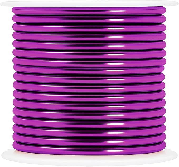 Mandala Crafts 14 Gauge Anodized Aluminum Craft Wire for Jewelry Making – 330 FT Colored Flexible Silver Copper Purple Gold Brown Red Wire - Bendable for Bonsai Armature Crafting Sculpting