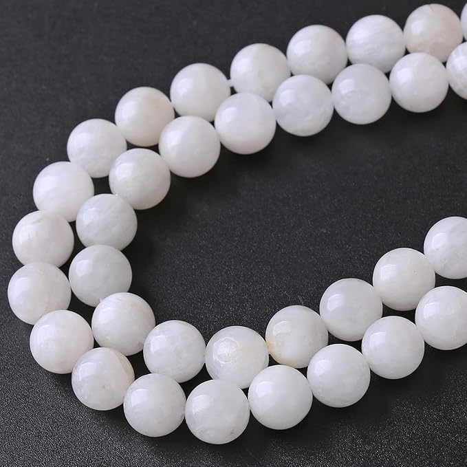 10mm 36pcs Natural Moonstone Stone Beads for Jewelry Making Energy Healing Power Stone Beads DIY Bracelet Necklace Accessories 15"