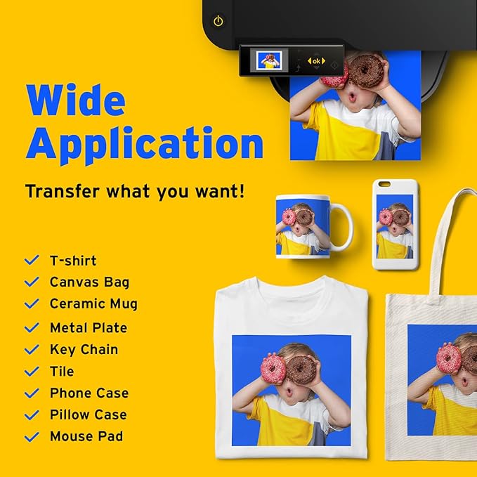 Printers Jack Sublimation Paper 8.5x14 inches, 100 Sheets 120gsm for Any Epson Sawgrass Inkjet Printer with Sublimation Ink, Heat Transfer Sublimation Paper for T-shirt, Mugs, Light Fabric