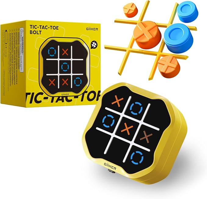 GiiKER Tic Tac Toe Bolt Game, Original 3-in-1 Handheld Puzzle Game, Portable Travel Games for Car Ride, Toys Gift Idea for Kids and Adults, Birthday Gifts for Boys Girls