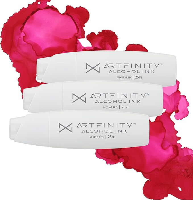 Alcohol Inks 3 Pack - Vibrant, Professional, Dye-Based Alcohol Inks for Artfinity Alcohol Markers, Artists, Drawing, & More! - Mixing Red RV2-5