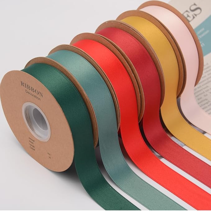 Double Side Satin Ribbon, Continuous 20 Yards,Use for Craft Bows Bouquet, Gift Wrapping, Wedding Decoration, Floral Arrangement (Army Green, 1-1/2 inch)