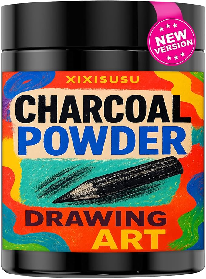 Charcoal Powder for Drawing - Fine Art Charcoal's for Sketching, Shading & Blending - Professional Charcoal Art Supplies for Artists (8 Ounces)