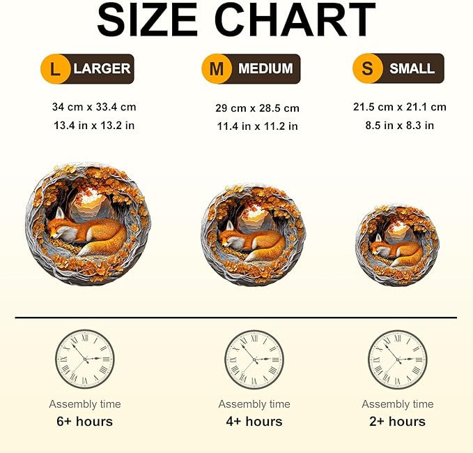 WOODBESTS Wooden Puzzles for Adults, 3D Fox Wood Puzzles Adult(200 Pieces, M, 11.4 * 11.2in), Unique Shape Wooden Animal Jigsaw Puzzles, Birthday Gifts for Adults Family Game