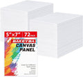 Canvas Boards for Painting 72 Pack, 5x7 Inch Panels, 100% Cotton White Blank Boards, Art Supplies for Acrylics Oil Watercolor Tempera Paints