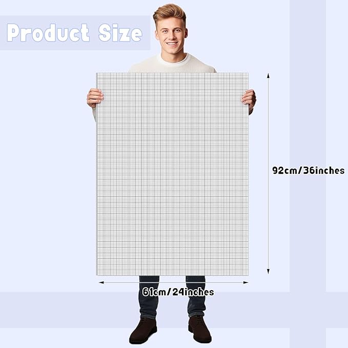 30 Pack 24" x 36" Large Graph Paper Bulk Graph Paper Pad Large Grid Paper Sheet Graph Paper Grid Paper Graph Paper for Drafting Engineering Blueprint Drawing Architect Designer Mathematician