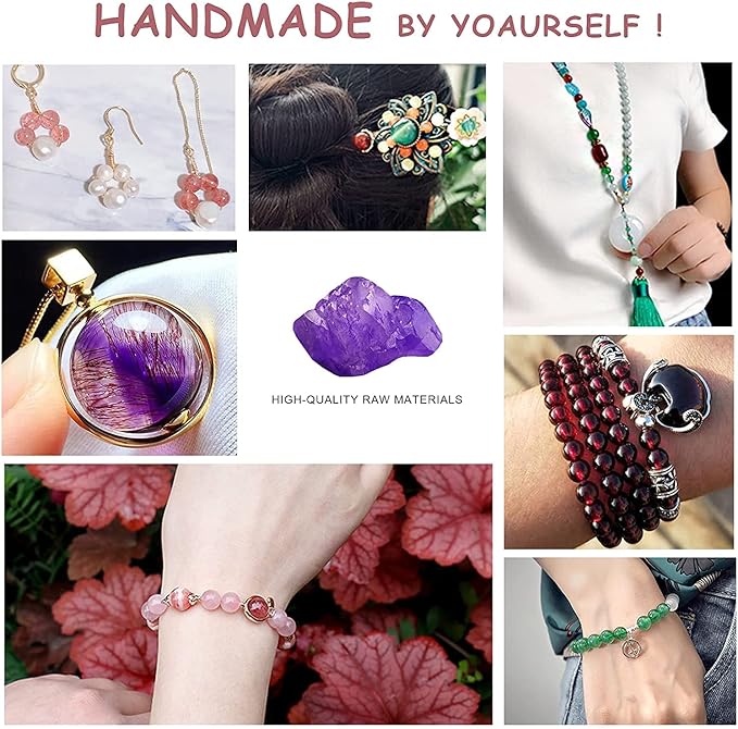 60PCS 6MM Purple Jade Beads Stone Beads Energy Healing Beads for DIY Jewelry Bracelet Necklace Making for Jewelry Making15Inch