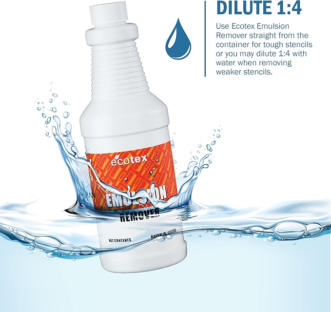 Ecotex® Screen Printing Emulsion Remover (Quart - 32oz.) - Diazo Photo Emulsion Cleaner for Silk Screens and Stencil Remover - Screen Print Direct®