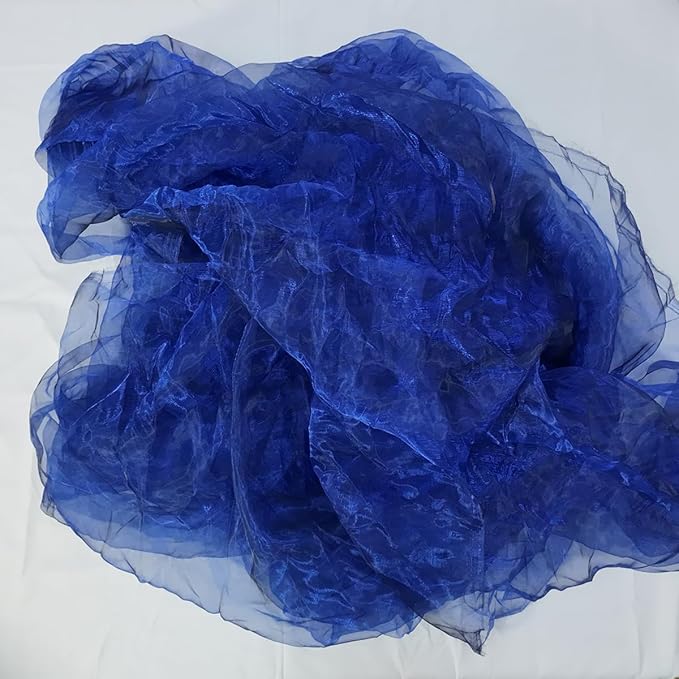 Two-Tone Iridescent Holographic Organza Fabric - 5.5 Yards | Lightweight Sheer Gauze Voile Tulle | for Dresses, Party Decor, DIY Crafts, Shiny Backdrops(Sapphire Black)