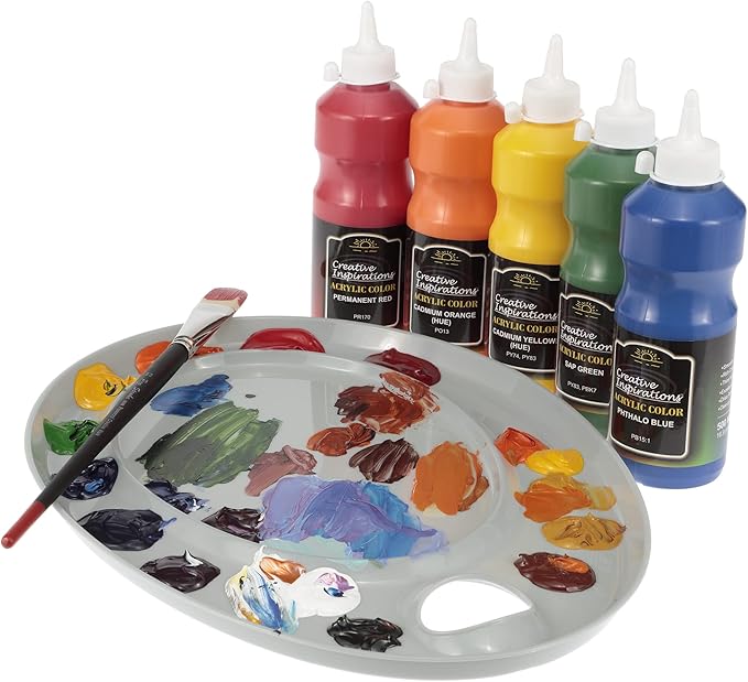 Creative Inspirations Acrylic Paint - Crimson - 500 mL Bottle - Smooth & Creamy Consistency, Vibrant Pigmentation, Great Coverage for Artists - Clean Up with Soap & Water