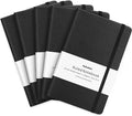 Huhuhero Lined Journal Notebook, 5 Pack Black Hardcover Notebooks for Work Women Men, 120Gsm Thick Paper Leather Journals for Writing Note Taking Business, Journaling School Supplies 5"×8.25"