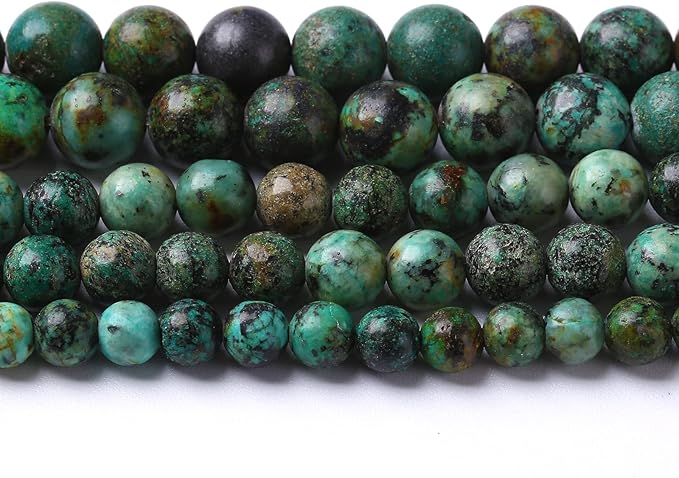 4mm 180pcs Natural African Turquoise Stone Beads for Jewelry Making Round Loose Gemstone Beads DIY Bracelet Necklace Earrings 32" 2 Strands