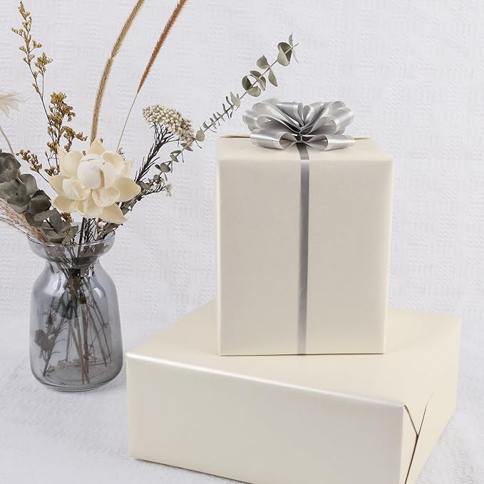 NESCCI Matte Wrapping Paper,Solid Color Pearly-Lustre Paper-3 Roll,17 Inches X 32.8 Feet Per roll.Gift Wrapping Paper,Perfect for Wedding,Valentine's Day,Birthday, Christmas,Baby Shower.