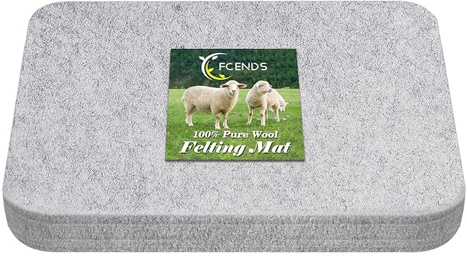 FCENDS Needle Felting Pad, 8x10x1 inch Needle Felt Mat, 100% Natural Wool, Thick and Firm Felt Base for Precision Felting (10"x8")
