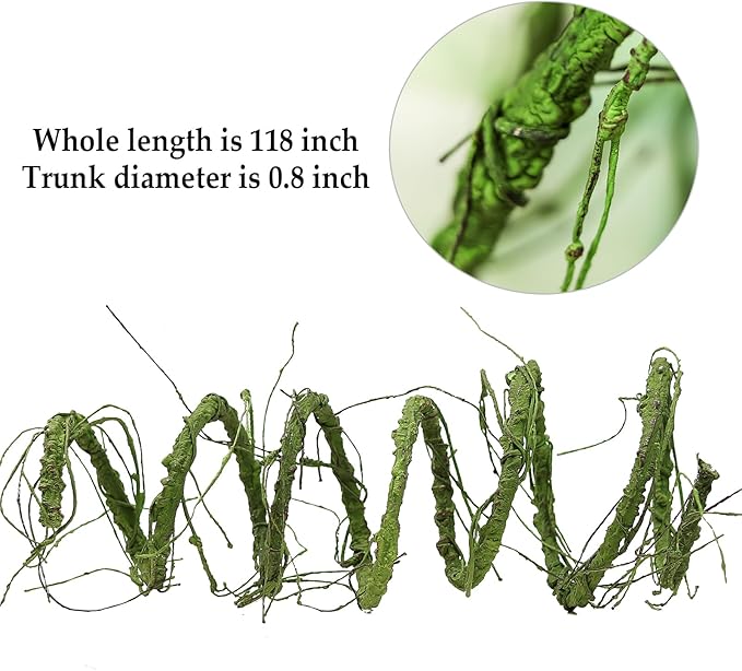 118 inch Medium Malleable Artificial Green Tree Branches Grapevine Garland Fake Cherry Blossom Tree Trunk Twigs for Wall Hanging Willow Ivy Home Room Wedding Decoraton
