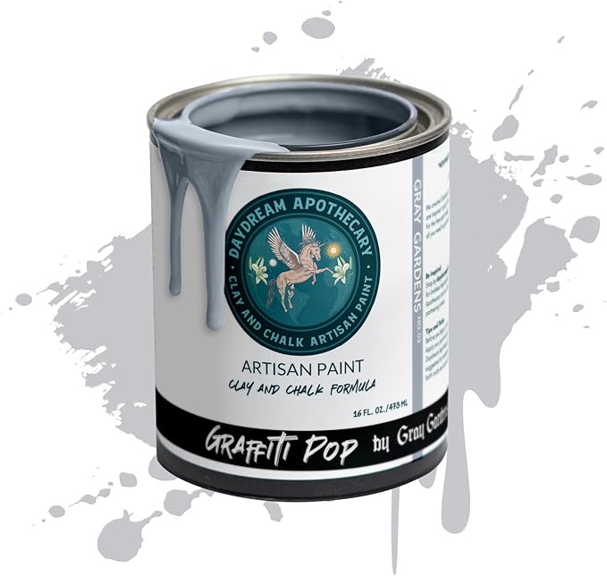 Daydream Apothecary Premium Chalk Style Paint for Furniture, Home Décor, Wood, DIY Interior Projects, Quick Dry, No Prep or Prime Needed, Matte Gray - 16oz