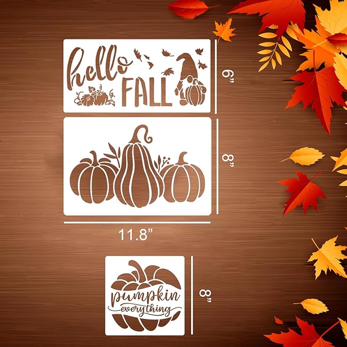 Fall Stencils for Painting on Wood Pumpkin Stencil Thanksgiving Stencils for Door Mats Porch Hanger Fabrics Decor