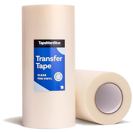 12" x 300' Roll of Clear Transfer Tape for Vinyl, Made in America, Premium-Grade Vinyl Transfer Tape for Crafts, Decals, and Letters