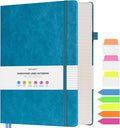 College Ruled Notebook, Large A4 Hardcover Leather Journal, 312 Numbered Pages Writing Journal, 100gsm No Bleed Paper, Lined Journal Notebook for Women Men School Office, 8.5''×11'', Blue
