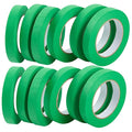 Premium Green Masking Tape,Painters Tape,Green Painters Tape for Automotive,DIY Paper Arts & Crafts, Spraying Drywall Paint, No Residue & Easy to Clean Up,12pcs 0.7inch X 54 Yd Painter's Tape