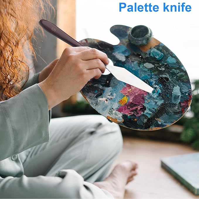 Palette knifes Painting Knife Set for Oil, Acrylic Paint,Cake Decorating,Stainless Steel Pallet Knife Paint Knife Art Spatula for Various Types of Painting,ColorMixing,Smearing (10)