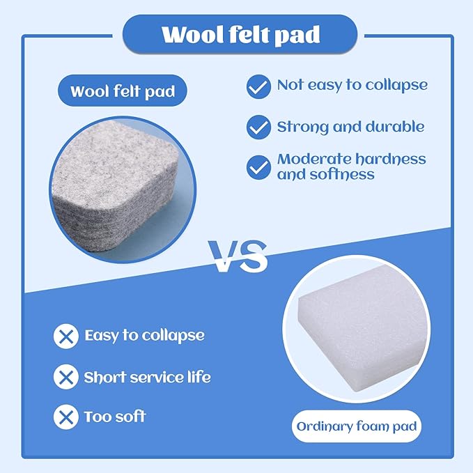 Needle Felting Mat, Needle Felting Tools, 4.6x3.3x1 inch Natural Felting Wool Mat, Felting Pad, Needle Felting Supplies, with Finger Cots and 40 Straight Pins, Felt Pad for Making Felting Crafts