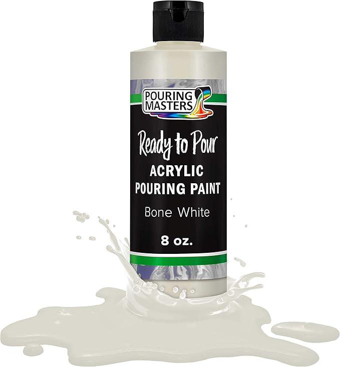 Pouring Masters Bone White Ready to Pour Acrylic Pouring Paint - Premium 8-Ounce Pre-Mixed Fluid Acrylic Paint - Fluid Art Supplies for Canvas, Wood, Paper, Tile & Rocks