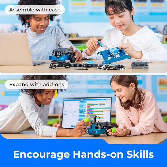 Makeblock mBot2 Coding Robot for Kids, AI Learning Support Scratch & Python Programming, Robotics Kit for Kids Ages 8-12 and up, Building STEM Robot Toys Gifts for Boys Girls