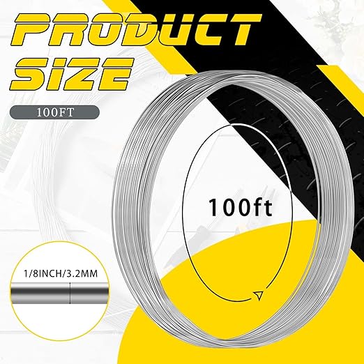 Zonon 100 ft 1/8 Inch Aluminum Armature Wire Metal Armature Bendable Aluminum Wire for Sculpting Dolls Floral Jewelry Making Weaving DIY Crafts, Silver